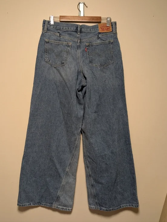 Levi’s 94 Baggy Wide Leg Jeans W30 L31 Light Wash Denim - Picture 10 of 11